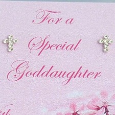 Sterling Silver Cross Earrings. Stud Earrings in Gift Box for Mum, Sister etc