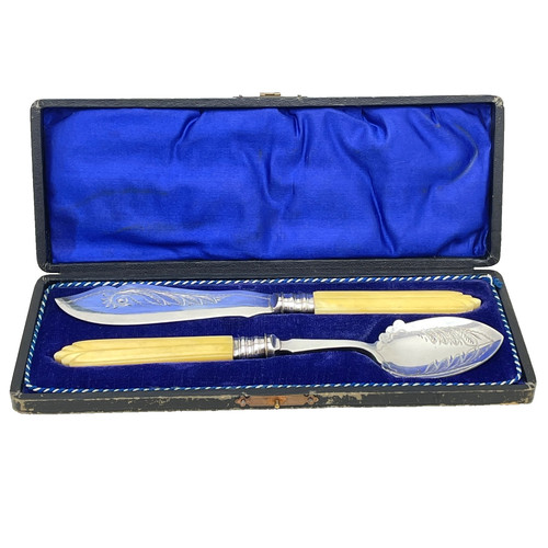 Vintage epns fish serving set - fish,