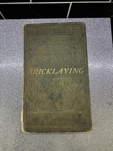 Vintage 1874 bricklaying book - 1874,