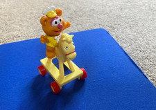 Vintage McDonalds Muppets Babies FOZZY ON ROCKING HORSE TOY 1986