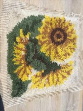 Latch Hook Cushion Cover Kit Sunflower Vintage Retro
