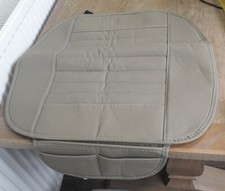 Universal Car Seat Cover Breathable PU Leather Cushion Front Chair Pad Mat Beige