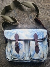 RARE J&M Davidson Designer Canvas Satchel Shoulder Bag Leather Trims