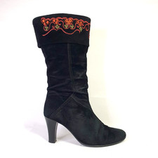 Clarks Calf Boots Black Suede