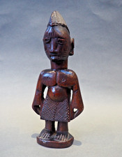 GOOD OLD LARGER WEST AFRICAN TRIBAL ART NIGERIAN YORUBA IBEJI DOLL MALE FIGURE