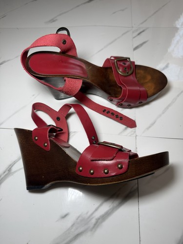 Vintage italian red leather - red,