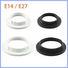 1-10pc Black or White Light Shade Collar Ring Adaptor E27 / E14 Lamp Bulb Holder
