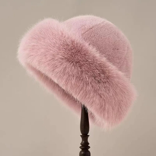 New fluffy fur bucket hat - new,