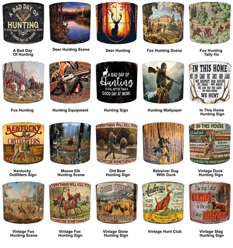 Fox hunting lampshades - lampshades,