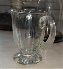 Fine Antique Fluted Pedestal Whisky Water Jug with Finely Ribbed Handle C 1820+