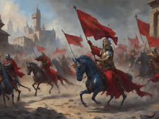 MEDIEVAL KNIGHTS BATTLE CANVAS