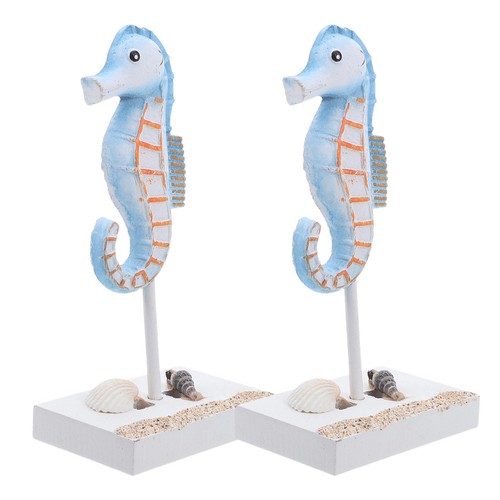 2pcs wooden seahorse figurines - 2pcs,