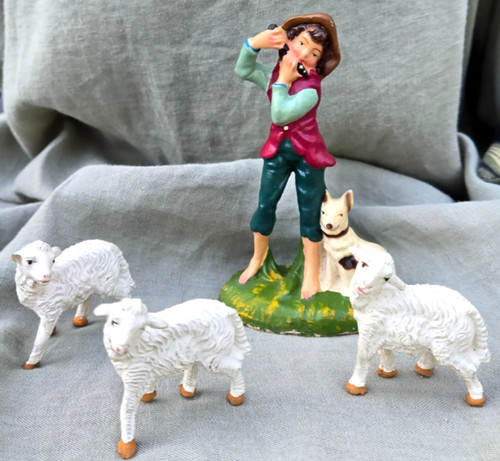 Old papier mache composition - old,