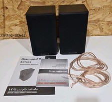 Wharfedale Diamond 9.0 Bookshelf Speakers With Manual & Speaker Cables 