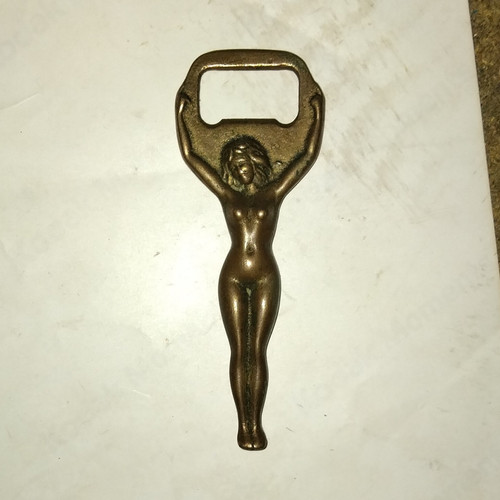 Vintage solid brass nude lady - solid,