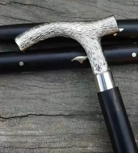 Silver shap handle walking - t,
