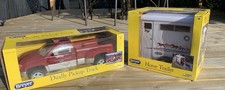 Breyer. Dually pick Up Truck - Red No 2614 With Horse Trailer No 2615.