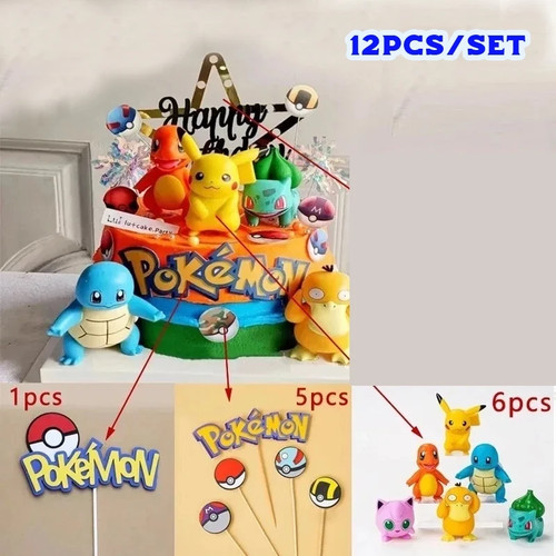 Pcs set pokemon cake - 12, pcs/set