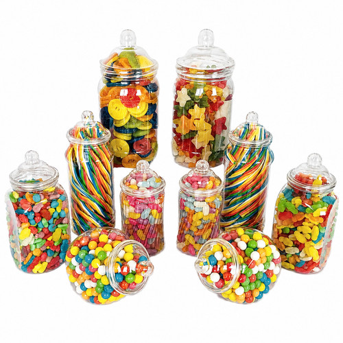 Mixed plastic sweet jars x10 - mixed,