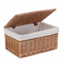 Lidded wicker storage basket - storage,