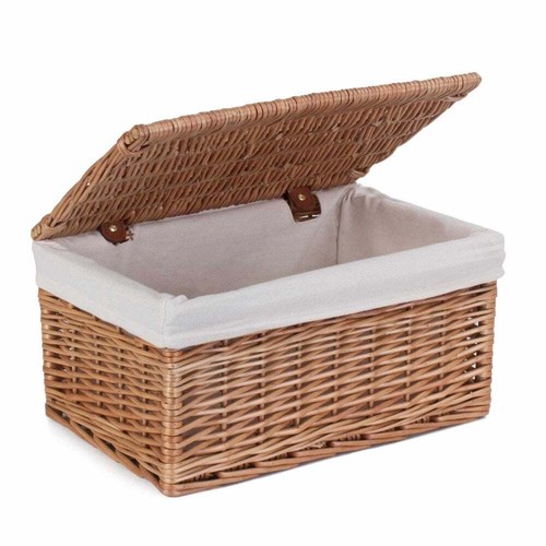 Lidded wicker storage basket - wicker,