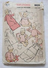 Vintage Sewing Pattern, Layette, Christening Gown, Bonnet, Rompers, Sleeping Bag