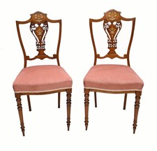 Pair Edwardian Hall Chairs