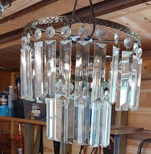 Chandelier Ceiling Double Tier Waterfall Clear Glass