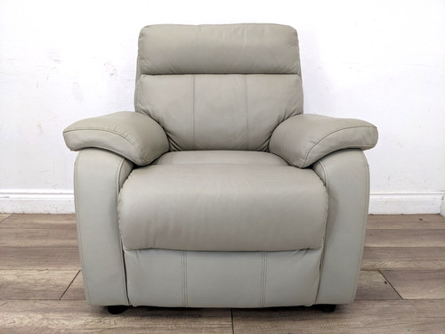 Armchair light grey leather - light,