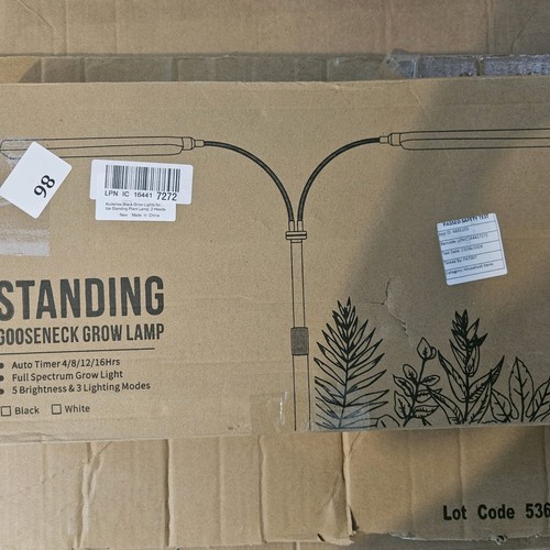 Black gooseneck floor grow - black,