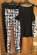 Souluxe (Matalan) Grey Mix Gym Leggings & Vest Top - Medium