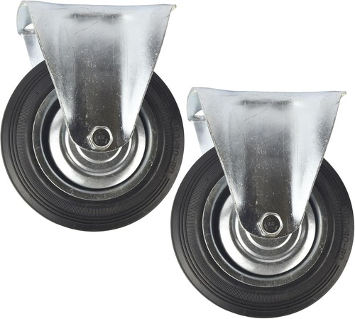 Rubber fixed castor - (150mm),