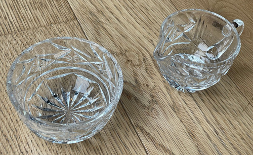 Vintage crystal cut glass jug - cut,