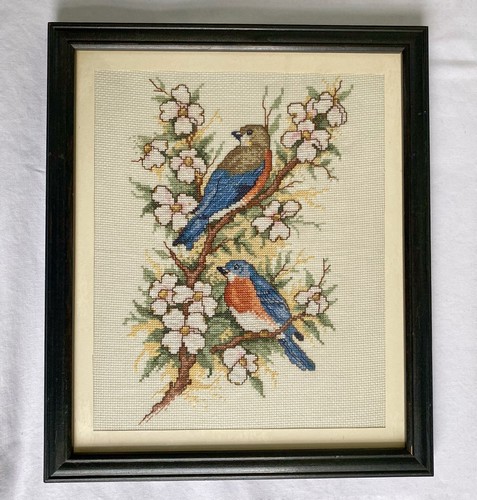 Vtg completed cross stitch - cross,