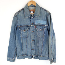 Levis Red Tab Mens Denim Trucker Jacket Blue SZ M (T2569)