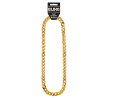 Adults Rapper Gangster Fake Gold Chain Bling Necklace Fancy Dress (U09 615)