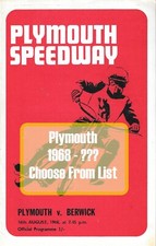 Plymouth Speedway Programmes 1968 - ??? (Choose From List)