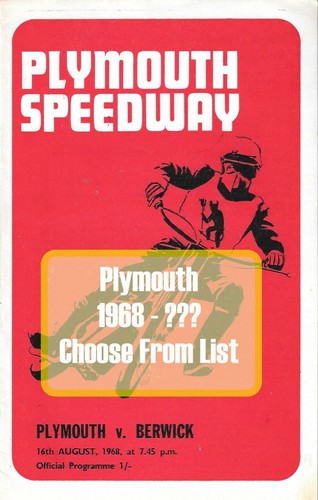 Plymouth speedway programmes - plymouth,