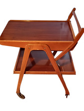 Danish Wooden bar trolley with two selves and a drawer