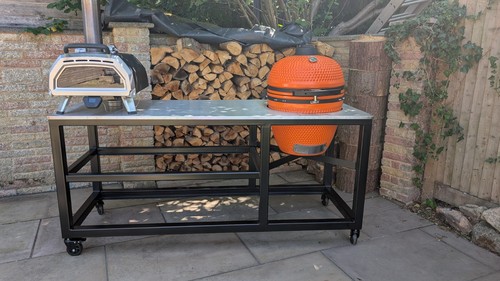 Outdoor bbq pizza - bbq, table