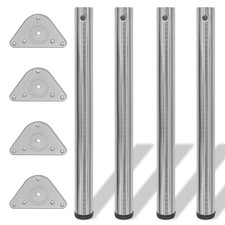 4x Table Legs Brushed Nickel