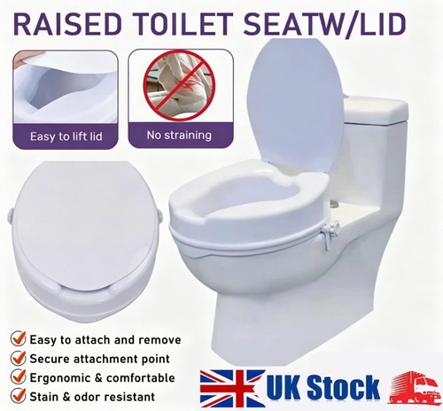 Raised toilet seat - raised, with