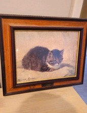 Henriette Ronner Knip 'A Pretty Kitten' Framed Painting