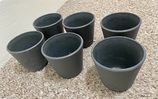 6 Small Charcoal Grey Glass Flower Pots Small Cups Painted Ikea 6cm Tall 