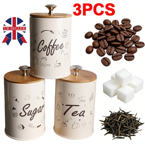 Tea coffee sugar canister - tea,