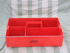 Lego Compartmented Red Plastic Storage Tray With Carry Handle