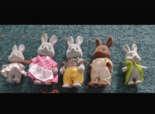 Sylvanian Families Rabbits Bunnies Collectible Figures Set of 5