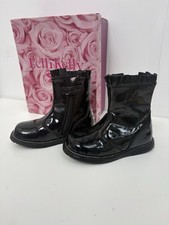Lelli Kelly Kids Black Patent Boots, Size 23 (UK 6) With Box