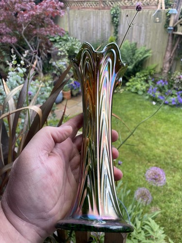 Carnival glass green fenton - glass,