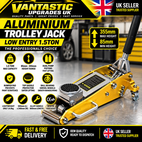 Aluminium trolley jack low - aluminium,